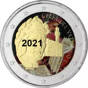 2 Euro 2021 - coloriert farbig Vatikan Italien San Marino Malta Spanien uvm - Bild 1 von 33