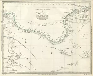 1837 S.D.U.K. Map of Tripoli, Libya on the Barbary Coast, Northern Africa - Picture 1 of 1