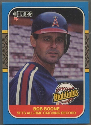 1987 Donruss Highlights #41 Bob Boone California Angels - Image 1 of 2