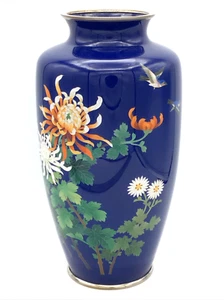 Gorgeous Hayashi Kiyhoe Cloisonné Vase 8.5” Birds Floral Meiji Taisho 1910s Mint - Picture 1 of 8