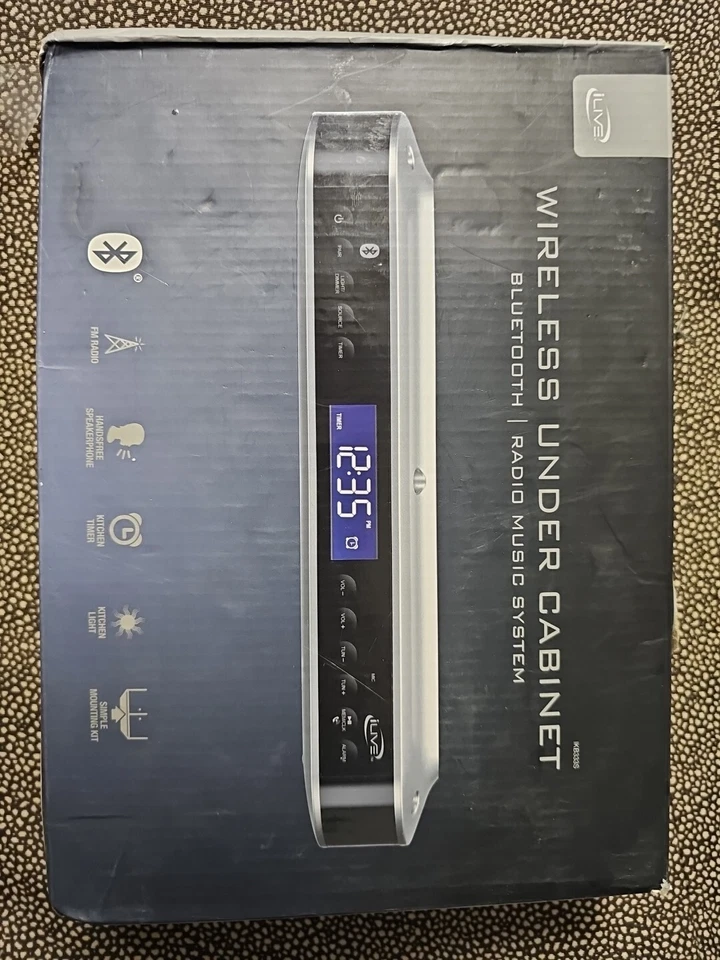 Bluetooth Under Cabinet Music System w/ LCD Display Space Saver Timer Light - Image 1 of 2