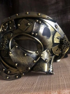 Steampunk Cyborg Masquerade Ball Half-Face Mask Venetian Carnival Mardi Gras - Image 1 of 4