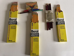 3 Boxes Old Unused  Berol Writing Pencils & Verithin Colored + Rosco