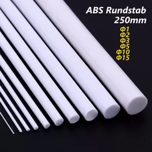 Weiß ABS Kunststoff Rundstab Carbon Rund Stäbe 250mm Φ1 2 3 5 10 15mm Modellbau - Bild 1 von 10