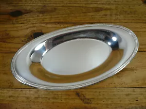 Oneida Beaded Bread Tray Silver Plate 13 1/2" x 7" Vintage - Picture 1 of 5