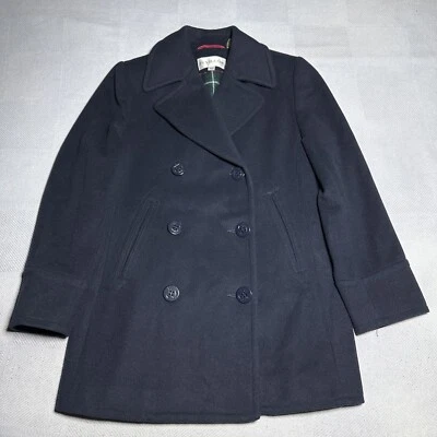 Pendleton Navy Lambs Wool Double Breasted Pea Coat Women’s Size Petite Small - Image 1 of 4