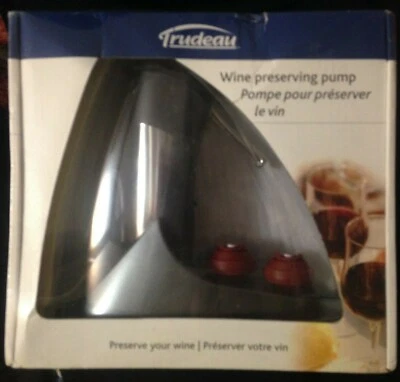 Bomba Conservadora de Vino Trudeau con 2 Tapones y Soporte **Nueva en Caja** Sellada  Foto 1 de 4