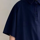 (Navy Blue XL)Men Short Sleeve T Shirt Loose Fit Vintage Skin Friendly BGS