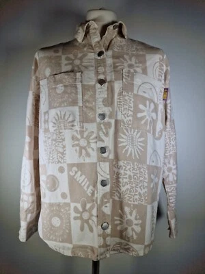 Smiley X H&M Heavy Cotton Button Shirt Size Small  Medium White Overshirt - Image 1 of 4