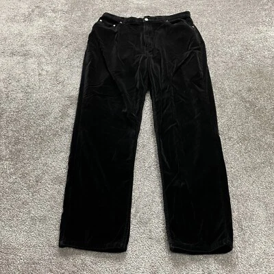 Pantalones de terciopelo Old Navy para mujer 16 negros lisos tiro alto pierna recta informales 35x28,5 Foto 1 de 4