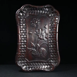 35 cm China natural Rosewood plate tray Lotus leaf lotus Wood tea tray tea board - Picture 1 of 9