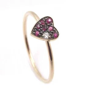 Sidalo anello Cuore oro rosa 18kt diamante rubini 0469A - Imagen 1 de 1