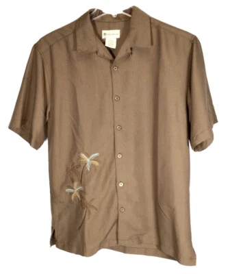 Havana Jack's Cafe Hawaiian Camp Shirt Men's L Embroidered Palm - Image 1 of 4