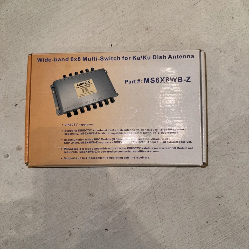 ZINWELL MS6X8WB-Z WideBand 6x8 MultiSwitch Ka/Ku OLD WB68 DIRECTV UP TO 8 RECEIV - Image 1 of 1