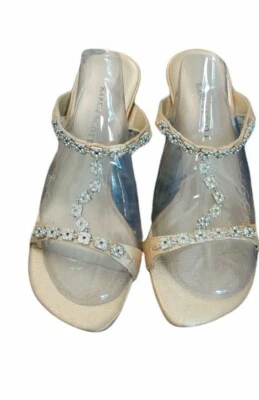 Sandalias Karen Scott doradas con tiras con adorno de piedra del Rin zapatos de mujer 61/2. Foto 1 de 4