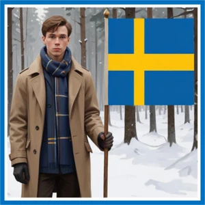 30 Custom Swedish Man Personalized Address Labels - Picture 1 of 1
