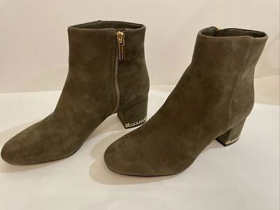 MICHAEL Michael Kors Sabrina Olive Green Mid Ankle Bootie Suede Boots Size 6 - Image 1 of 4