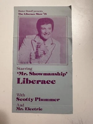 Liberace Juego de 2 Volantes Promocionales de Concierto Años 70 Star Theatre Phoenix AZ Foto 1 de 4