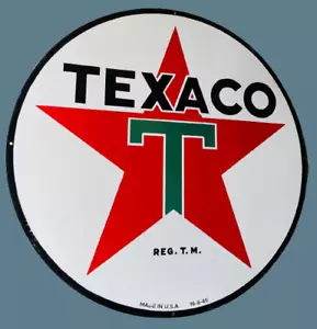 Porcelain Texaco Enamel Metal Sign Size 30" Inches - Picture 1 of 2