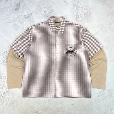 Jimmy'Z Red Check Double Layer Button-Up Shirt Size XXL Y2K 2000's - Image 1 of 4