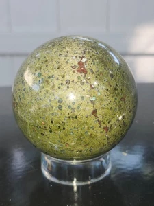 Olive opal sphere! 1.7 pounds, 73mm, 2.8 inches - Picture 1 of 10
