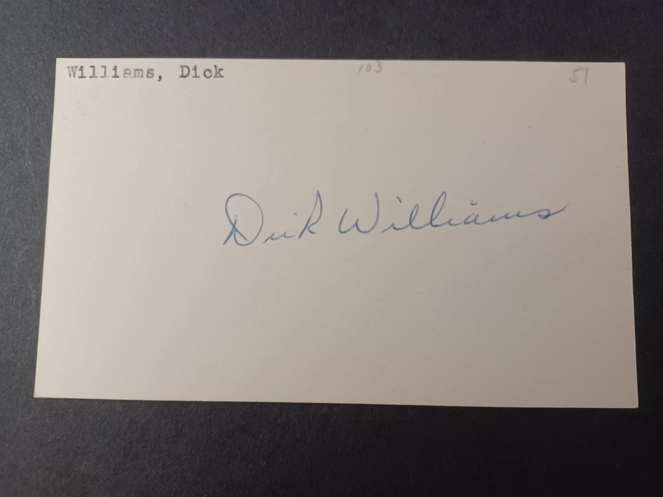 Dick Williams Signed Index Card- Dodgers, Orioles, Indians, Athletics, HOF - B - Image 1 of 1
