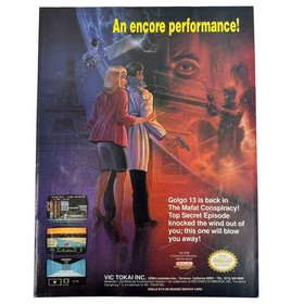 Golgo 13 The Mafat Conspiracy NES Vintage Magazine Print Ad 1990
