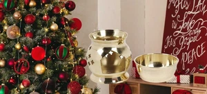 3.5" Impecable Decorativo Latón Aroma Lámpara Quemador de Aceite Difusor Hoga... - Imagen 1 de 7