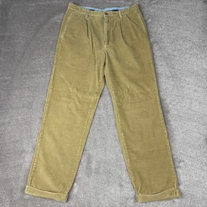 Pantalone plissettato in velluto a coste Tan Club Room taglia 32 marrone spesso - Foto 1 di 4