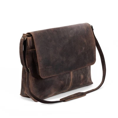 Bolso Mensajero de Cuero 18 Pulgadas Cartera Bolso Portátil Maletín para Hombre y Mejor H... Foto 1 de 4