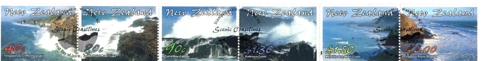 NEW ZEALAND ACS#1793/98 2002 Coastlines Rewards First Day of Issue Used - Image 1 of 1