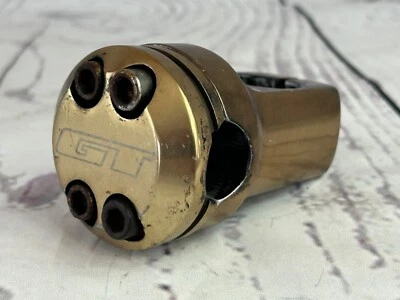 GT Piston 1 1/8" Threadless Gold Bmx Race Stem 22.2 Mid Old School Vintage - Image 1 of 4
