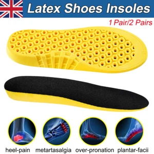 Latex Orthotic Insoles Arch Support Plantar Fasciitis Flat Feet Heel Pain Sport - Picture 1 of 16