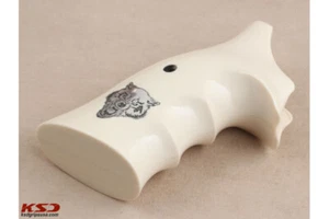KSD Brand SW N Frame Round Butt Compatible Ivory Acryl Griffe - Bild 1 von 2