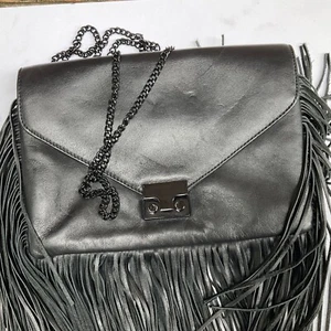 Loeffler Randall Shoulder/Crossbody Handbag Fringe in Black Cowgirl/Biker Chic - Picture 1 of 14
