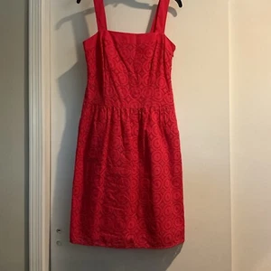 🌸 Apostrophe Sleeveless Fuschia Eyelet Lace Dress - Picture 1 of 5