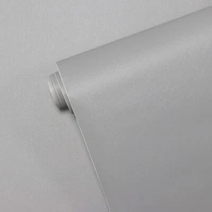 Matte Gray Wallpaper Peel and Stick Contact Paper for Wall Cover Bedroom - Picture 1 of 9