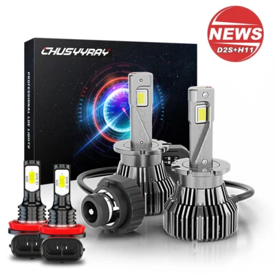 For Infiniti M56 2011-2012 2013 4pcs LED Headlight Bulbs High/Low+Fog Light Kit - Image 1 of 4