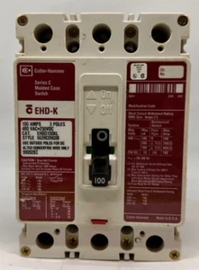 EHD3100KL Eaton Cutler-Hammer 100 Amp 3 Pole 480 Volt Circuit Breaker (58) - Picture 1 of 6