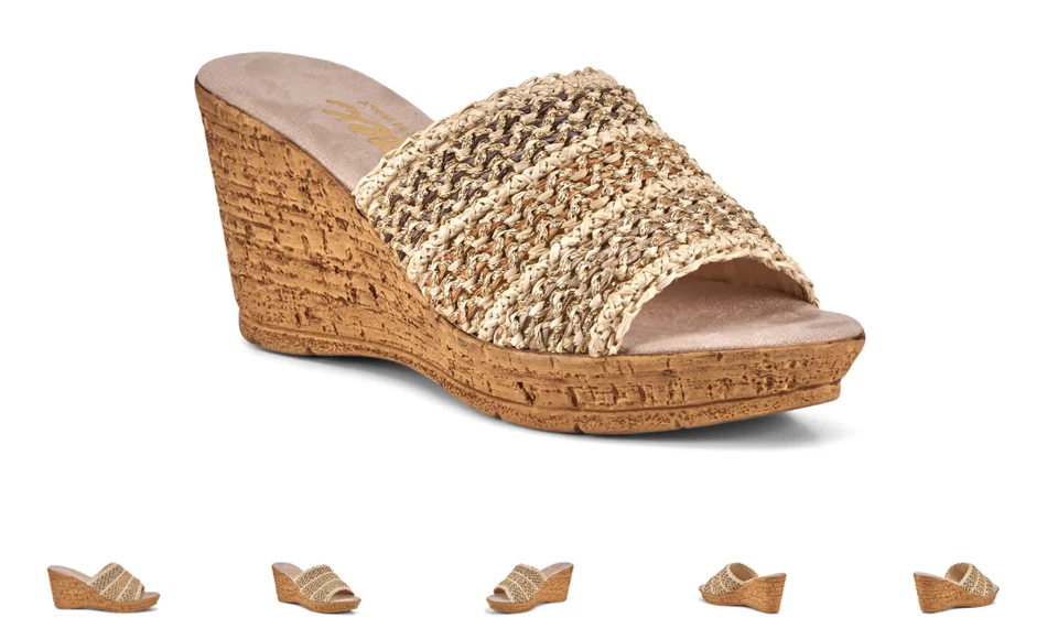 Onex Claire Brown 天然编织楔形凉鞋女式美国尺码 5-11/全新!!! — 第 1/1 张图片