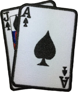 BLACKJACK Gamble Playing Card Game Jacket Embroidered Applique Sew Iron on Patch - Picture 1 of 1