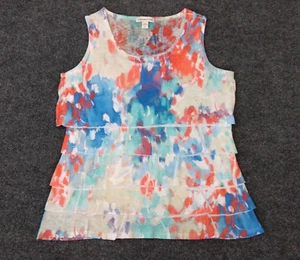 Coldwater Creek Tank Damen L Aquarell Pastell Lagen U-Ausschnitt Ärmellos - Bild 1 von 11