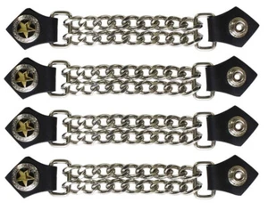 EXTENSOR CHALECO ESTRELLA ORO CADENA CROMO CORTE DIAMANTE MOTOCICLISTA 4 PIEZAS - DD40 - Imagen 1 de 2