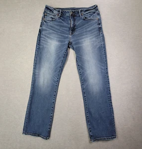 American Eagle Jeans Mens 33x32 Blue Orginal Bootcut Stretch Whiskered Denim - Picture 1 of 11