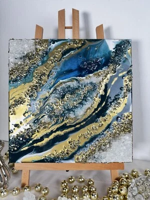 Resin Wohndekoration, Epoxy Resin Bild, Boho Wanddekoration, Wandbilder Küche - Bild 1 von 4