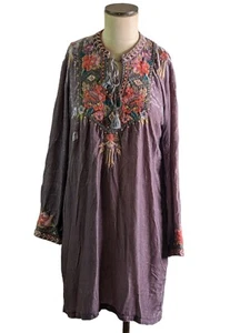 Abito oversize Johnny Was Lavanda ricamato pesante, S, Nuovo con etichette - Foto 1 di 5
