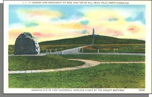 45400: Wright Brothers Memorial, NC - 1940's Vintage Linen Postcard! - Picture 1 of 2