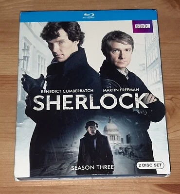 Шерлок: Сезон 3 (Blu-ray, 2-дисковый набор с чехлом, НОВЫЙ) Полный Третий Сезон - Изображение 1 из 4