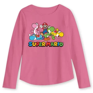 Girls 4 Jumping Beans Super Mario Long Sleeve Graphic Tee - Picture 1 of 4