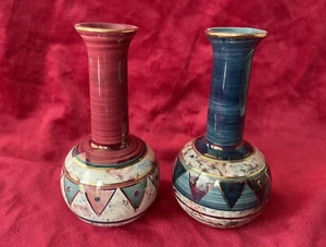 2x Oriental Style Vase Jersey Pottery Vintage 90s - Picture 1 of 11